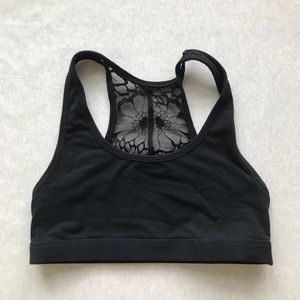 PINK Victoria's Secret Black Lace Sports Bra